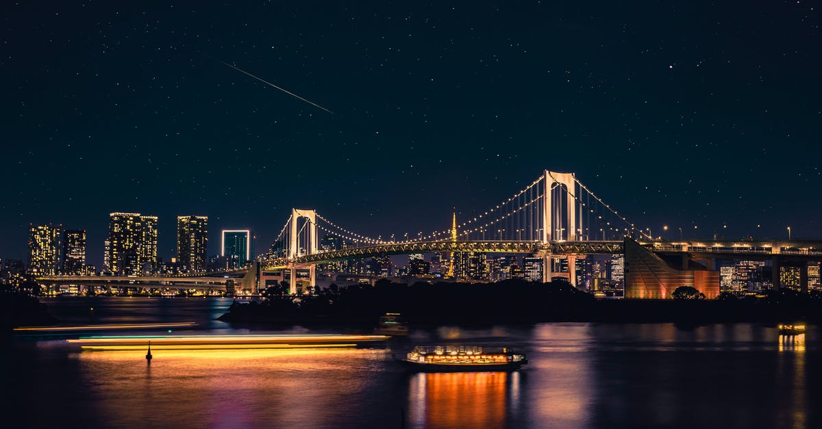 21 hours layover at Tokyo Narita - Body of Water Across Bridge during Nighttime