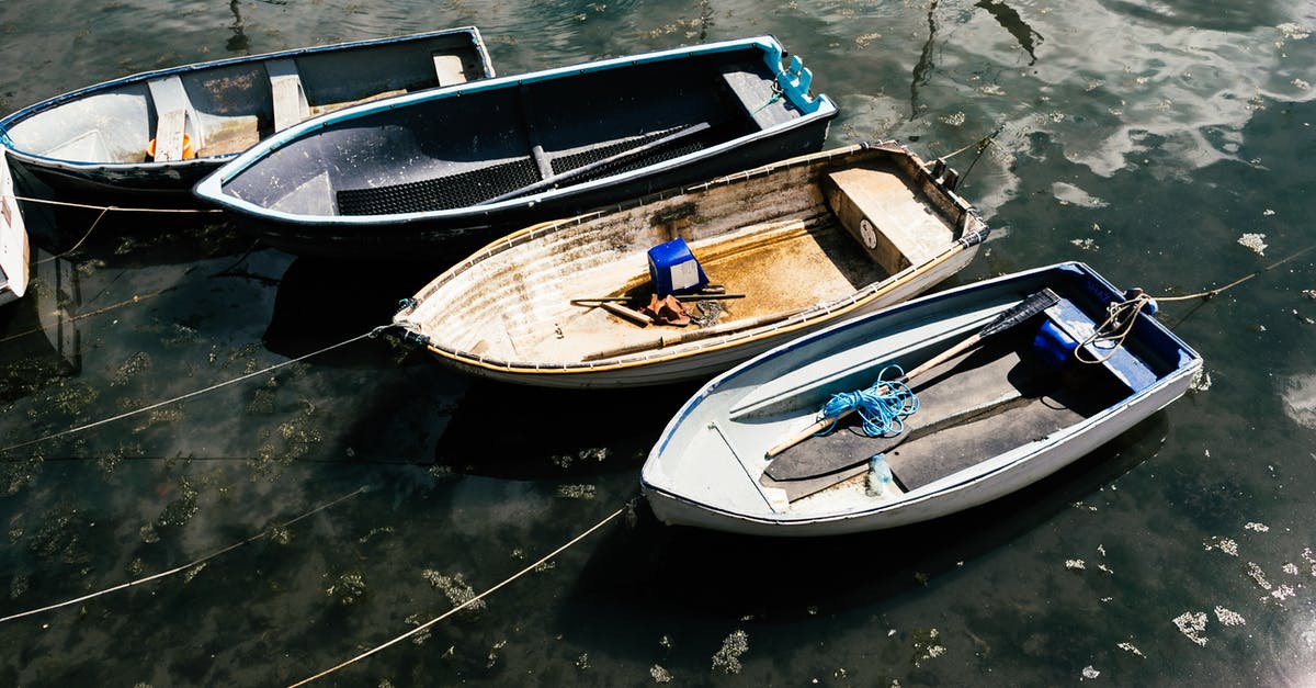 A one day trip to Milan from Zurich - From above of small simple boats moored to coast of glistening river in daylight