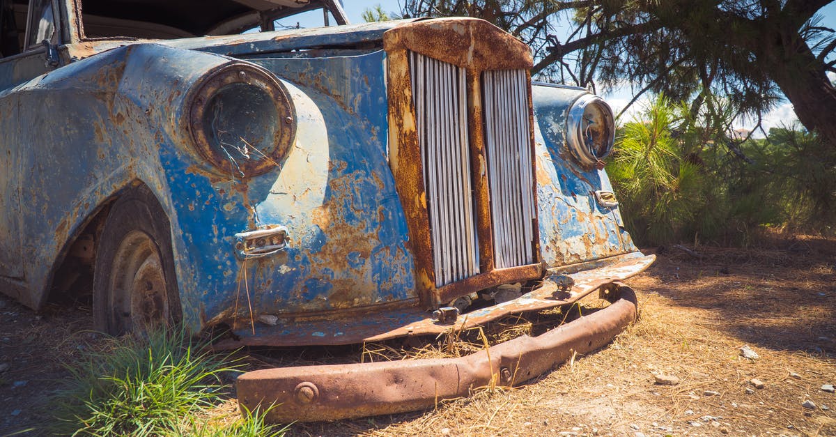 Abandon an EU registered car outside of the EU - Photo Of Abandoned Blue Vehicle