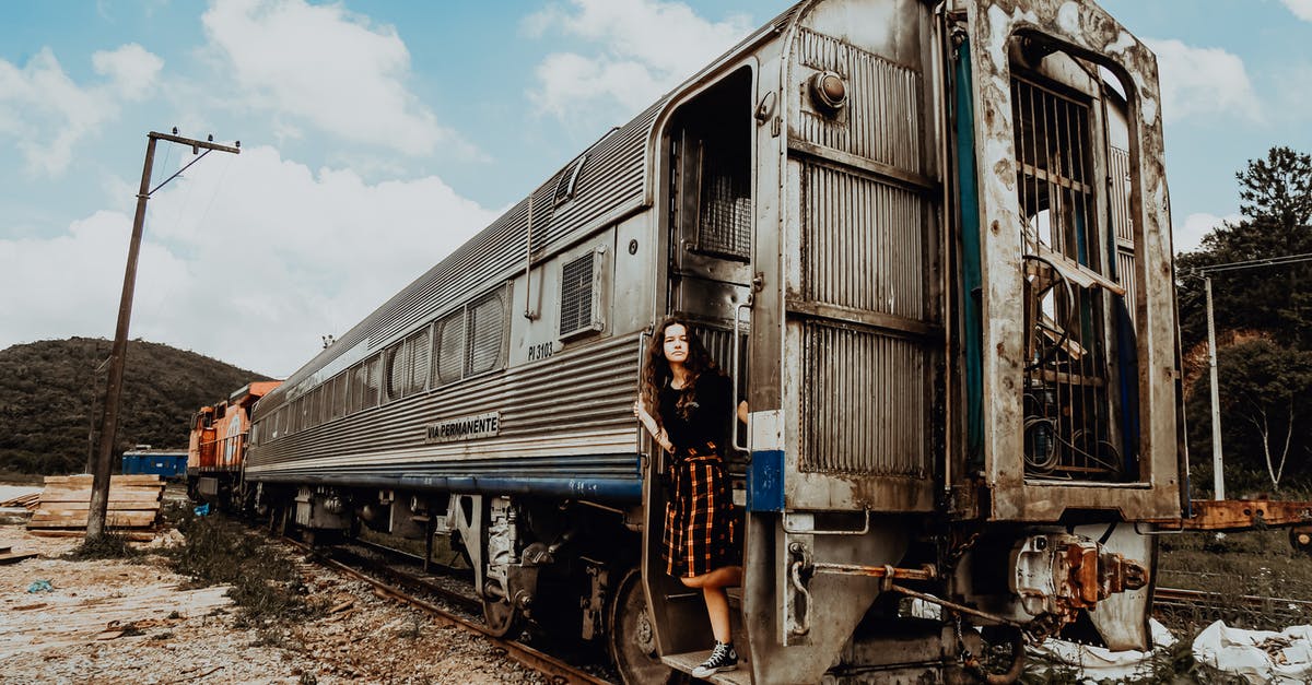 Abandoned railway stations in Japan - Woman in Black Top Standing on Gray and White Train Door