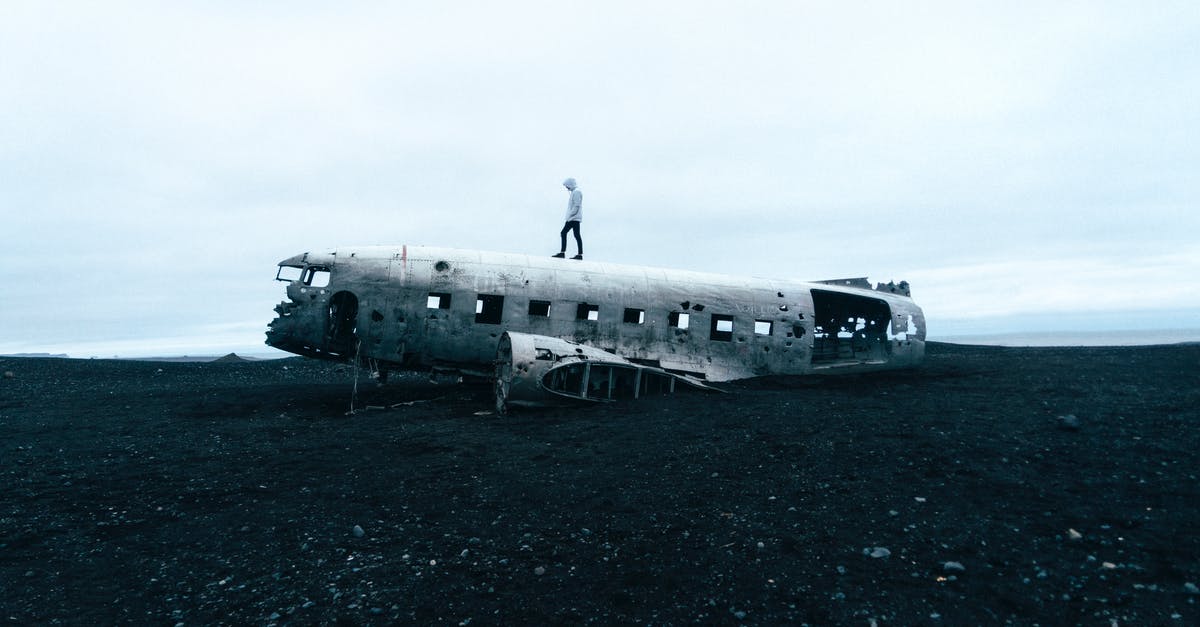 Abandoned theme parks in Iceland - Person Standing on Wrecked Plane