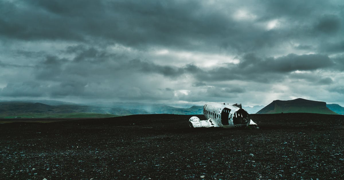 Abandoned theme parks in Iceland - Airplane Wreck in Black Sand Under Gray Cloudy Sky