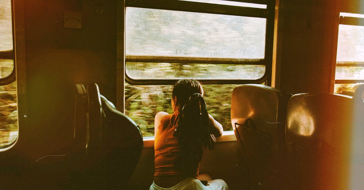 About my Transit Visa, DATV - Unrecognizable woman riding train and looking out window
