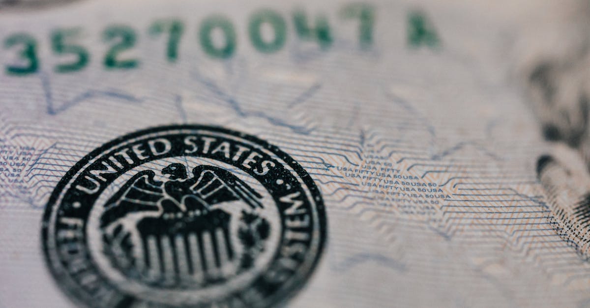 Acceptance of large bills in Denmark - From above closeup of national symbol of USA paper money representing official seal with eagle with olive oil and arrow sitting on shield