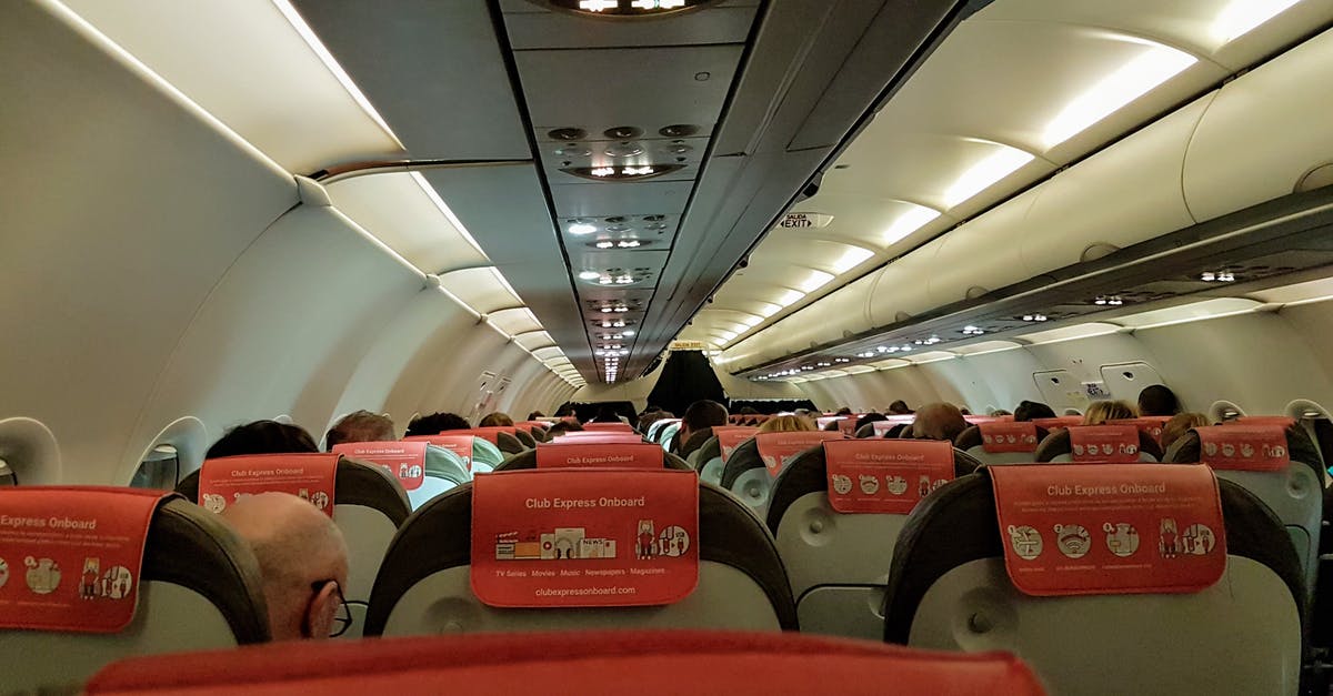 Additional cabin handbag on flights - Interior of Airplane with Passengers