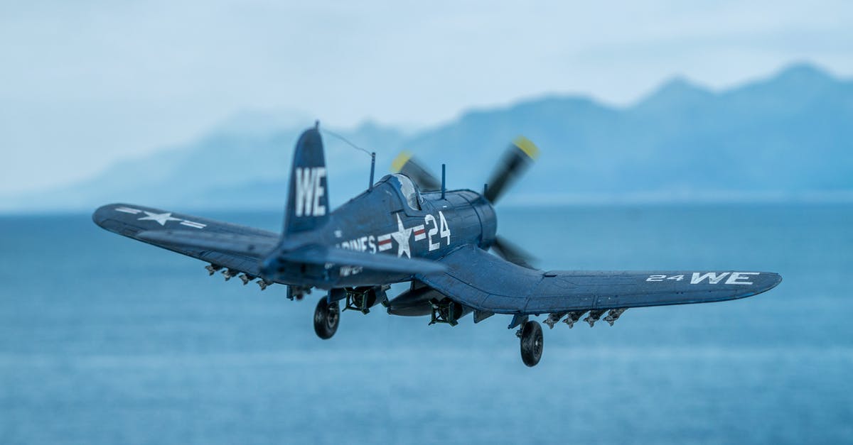 Air Travel within the US - Diorama of a F4U Corsair scale model flying over the sea