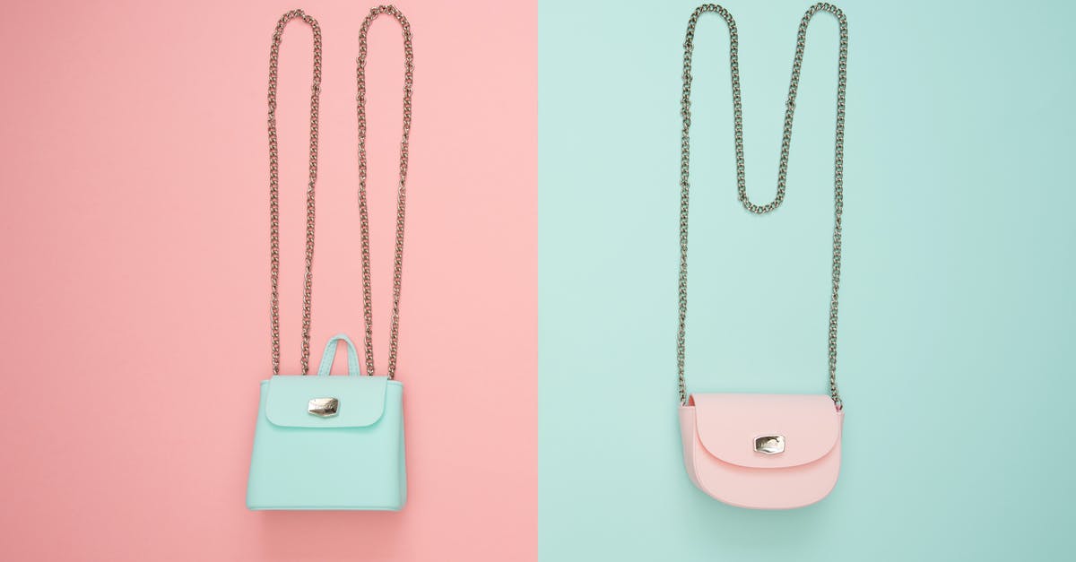 Airplane carry-on allowance and plastic bags - Photo of Two Teal and Pink Leather Crossbody Bags