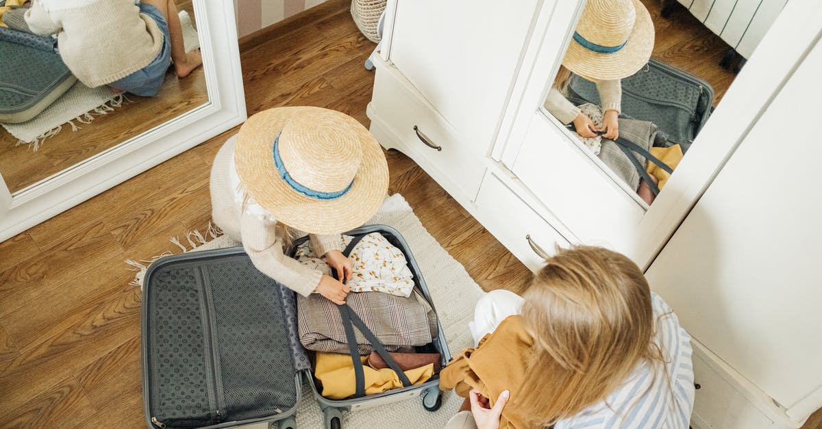 Alitalia and baggages - A Woman and a Child Packing a Suitcase