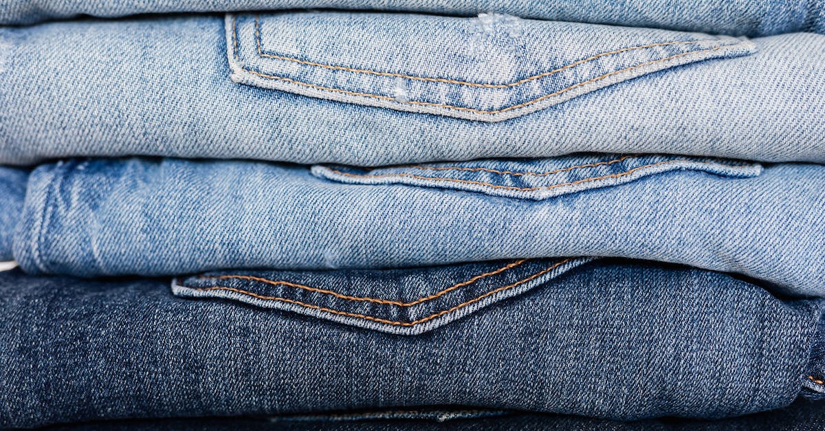 Any beaches along the New York - Boston corridor? [closed] - Closeup of stack of blue denim pants neatly arranged according to color from lightest to darkest