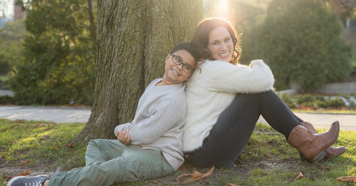 Applied for Family Visit but refused under V4.2(a) and (c) - Portrait of Happy Mother and Son Sitting Under Tree