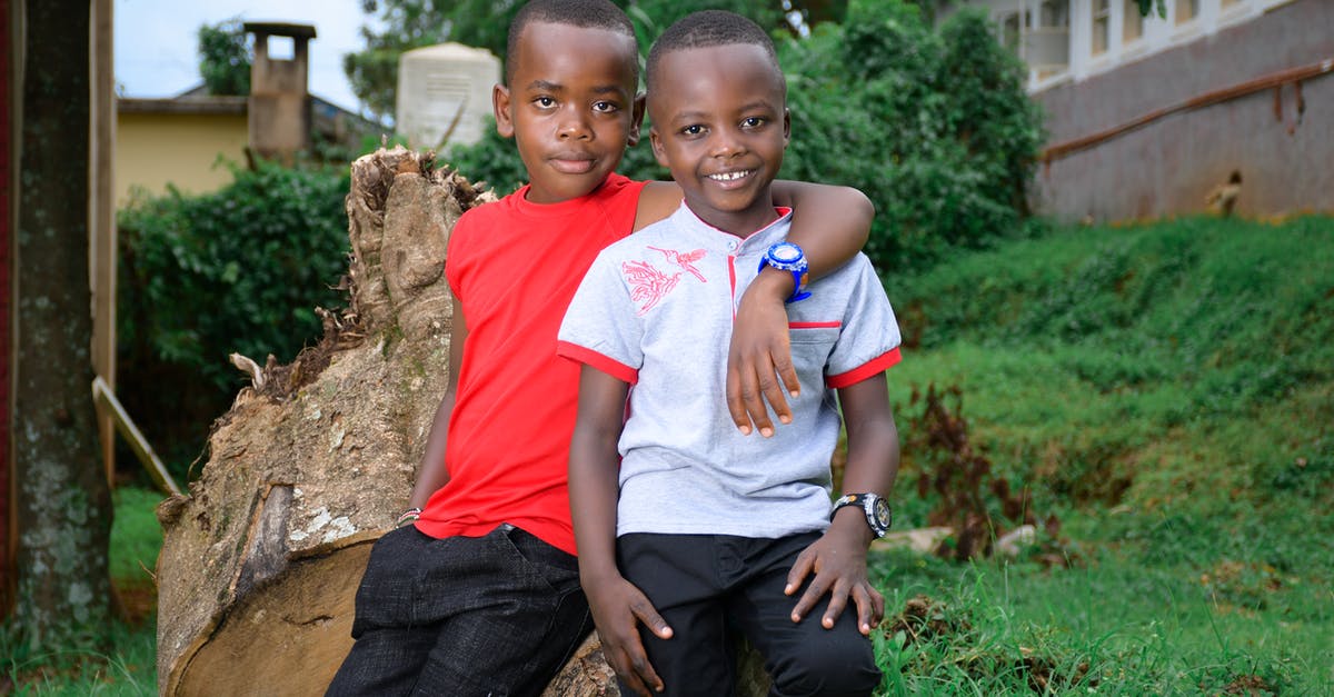 Applying for Two Student Visa [closed] - Two African American Boys Sitting Together on Big Tree Trunk