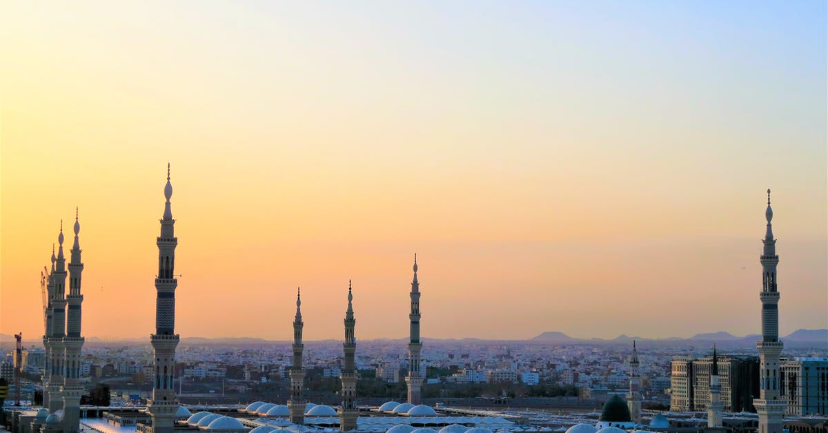 Are non-Muslims allowed to visit the Prophet's Mosque in Medina? - Dome Buildings during Golden Hour