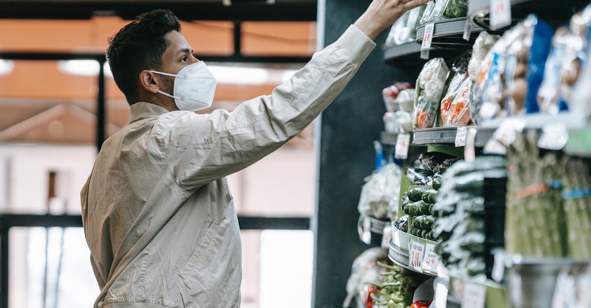 Are there any department stores in Salzburg? - Indian man choosing groceries in supermarket