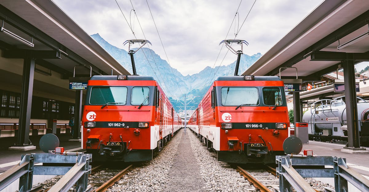 Are there restrooms on trains in Israel? - Photo of Two Red Trains