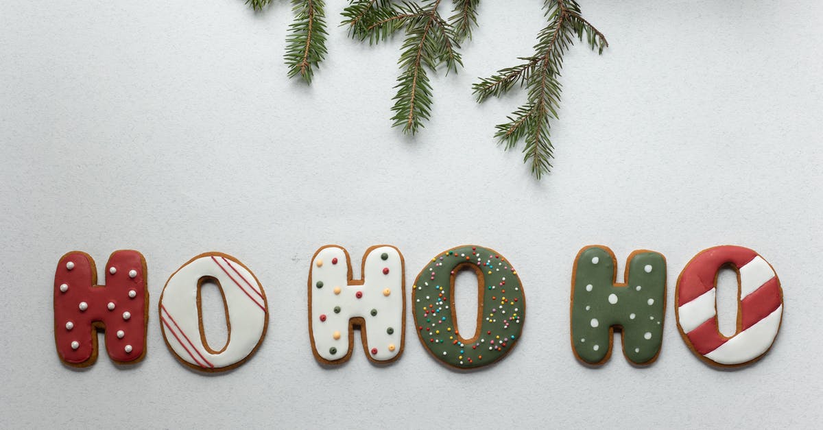 Are trains from Narita Airport running on New Year's eve? - From above of traditional Christmas gingerbread with Ho Ho Ho letters composed with coniferous branch on white background