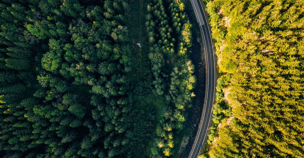 ATMs on ferries from Europe to Dover - Aerial Photography of Country Road