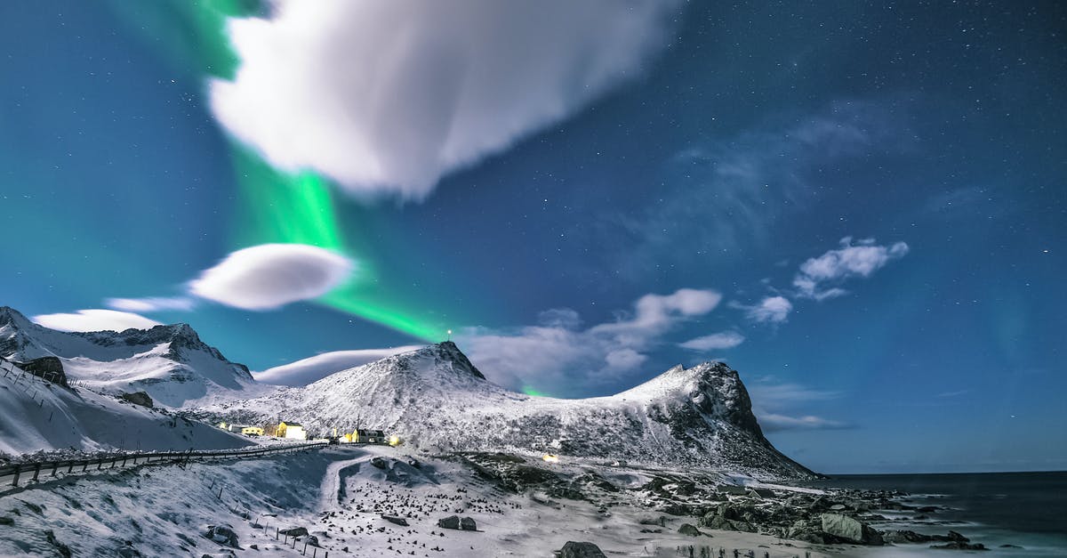 Aurora Borealis in Oulu - Scenic View Of Snow Capped Mountains During Night