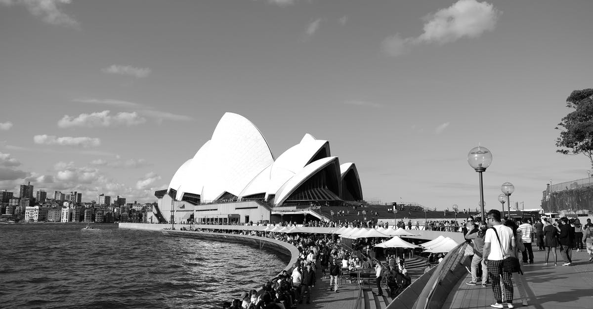 Australia: eVisitor or ETA - Grayscale Photo of People Walking on the Bridge