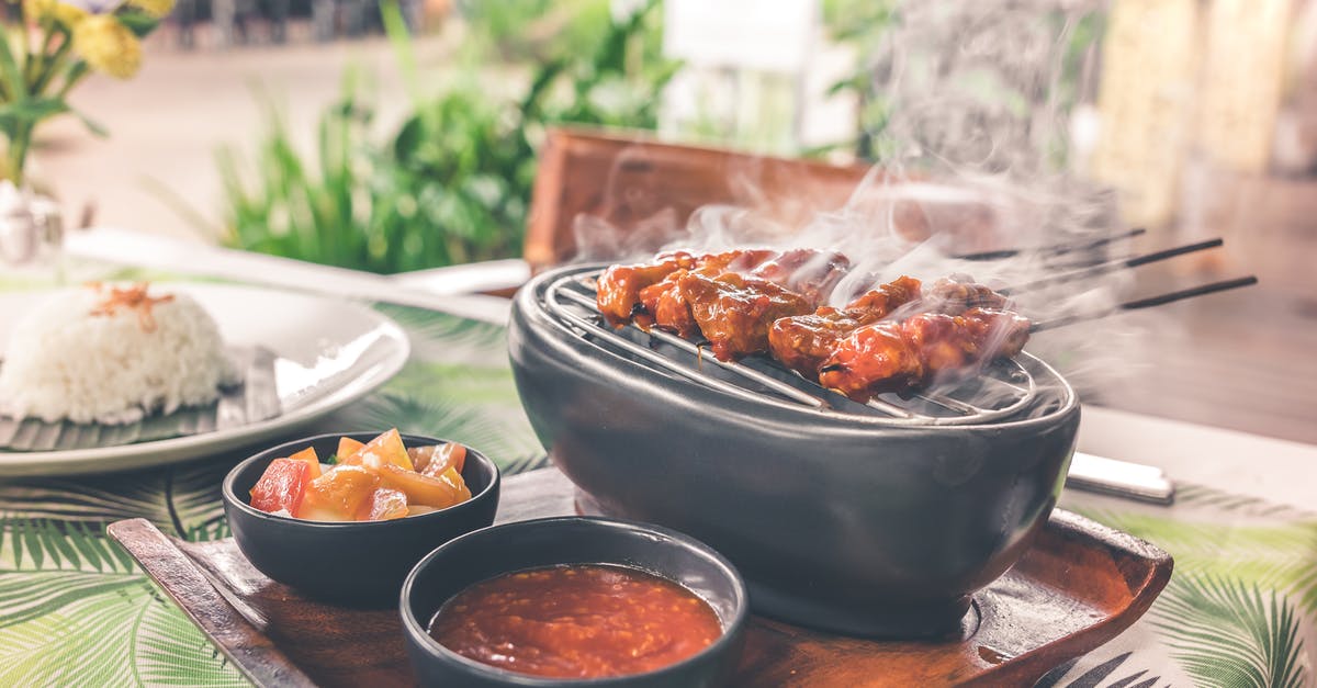 Avoiding spicy food while touring South Korea - Barbecue on Grill With Sauce Platter