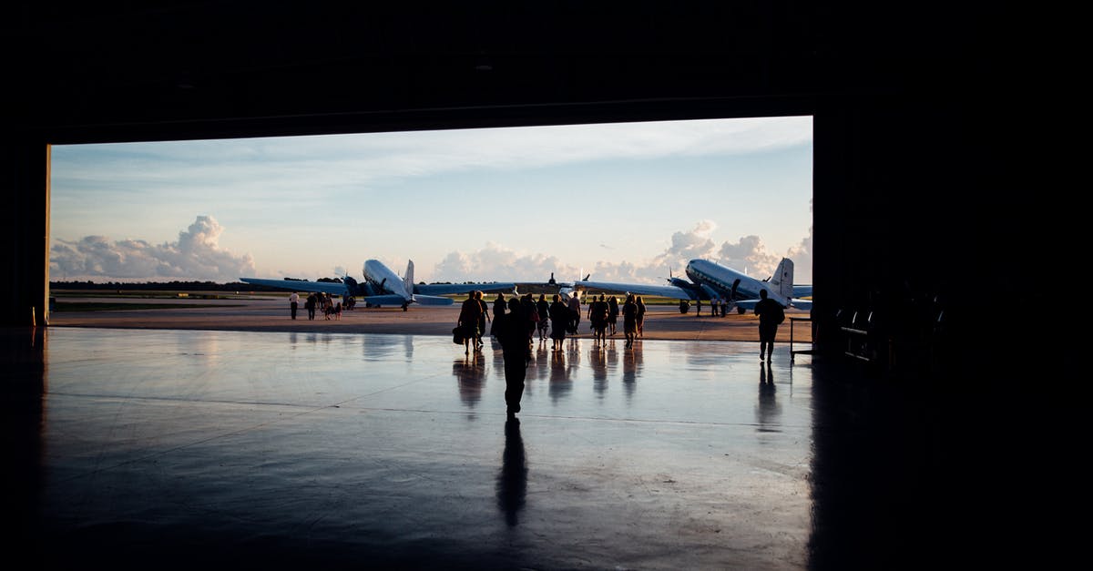 Baggage Transfer [closed] - Crowd of people walking towards airplane