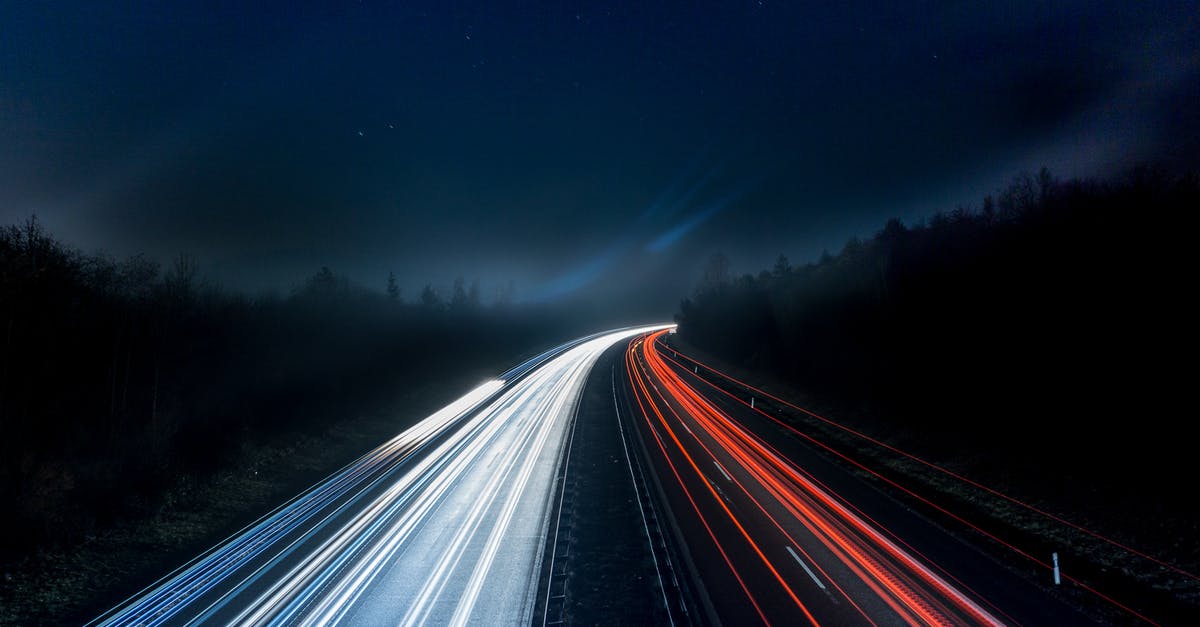 Bangalore to Tiruvannamalai : Even, asphalt road - Light Trails on Highway at Night