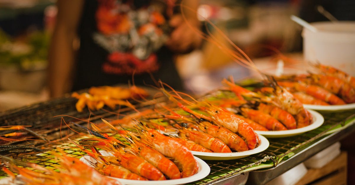 Bangkok Ekamai to Koh Chang - Pile of Shrimps on Plates