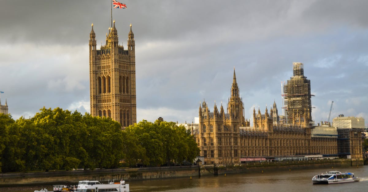 Bath to London on Christmas Day - The Westminster Palace on green embankment of the River Thames