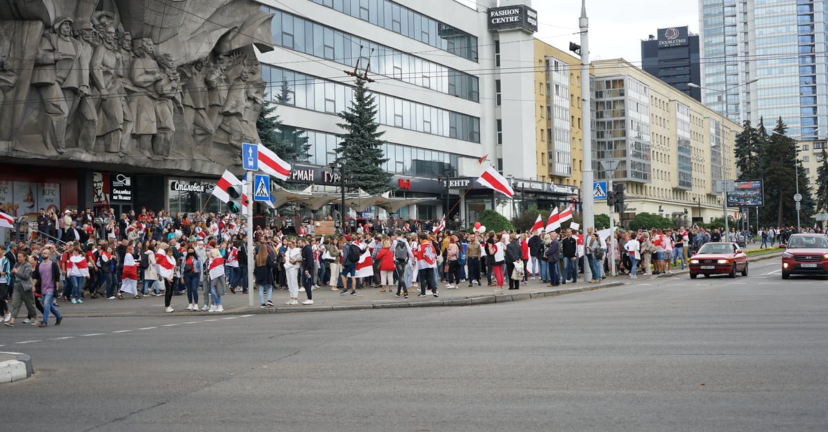Belarus and Russia visa free stay combined or separate? - Protest for Free Belarus on Street of Minsk