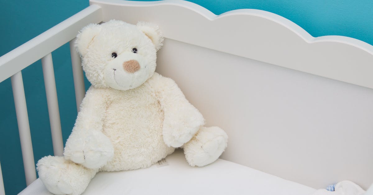 Below standard baby crib - White Bear Plush Toy