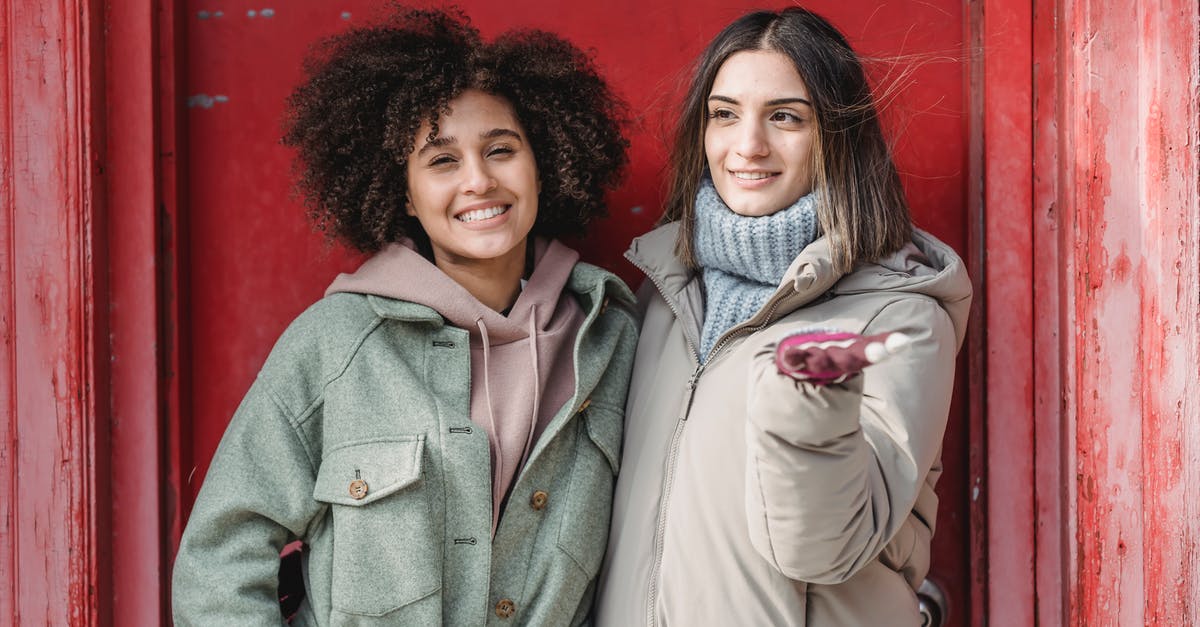 Best jacket for Sweden? [closed] - Multiracial women in outerwear hugging near red building