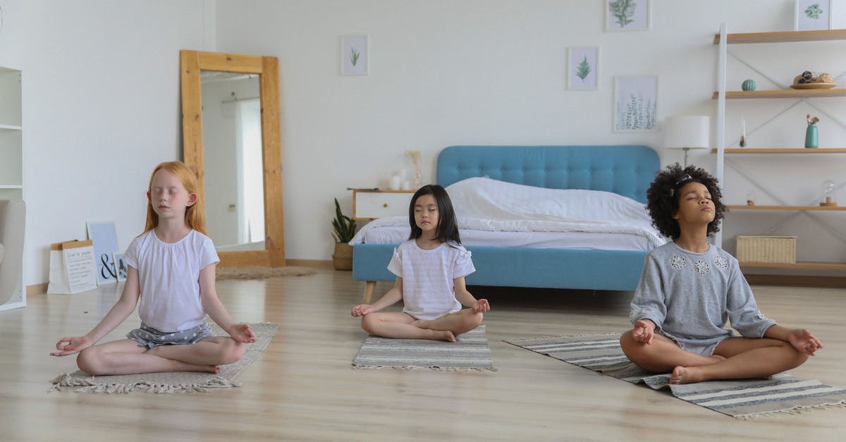 Best practice to apply for US Family/Group Visa - Full body of concentrated multiethnic girls in casual clothing meditating in bright room with eyes closed and arms folded on crossed legs