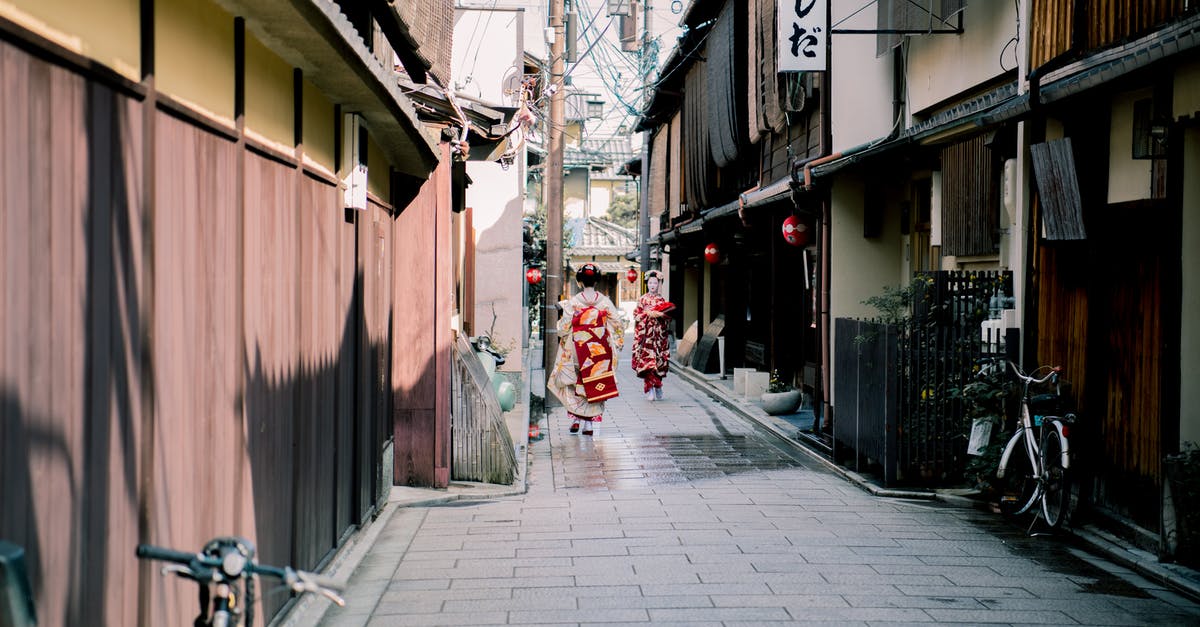 Bike parking in Kyoto - Two Women Wearing Kimono