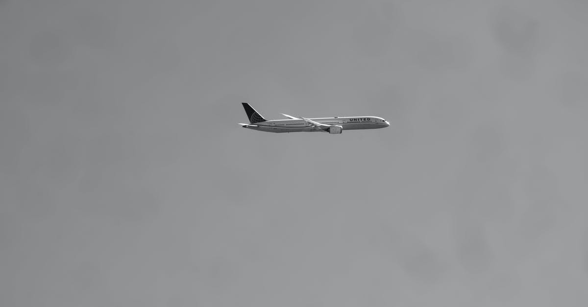 Book flight within Canada on US airline - Black and White Photo of a Flying Airplane