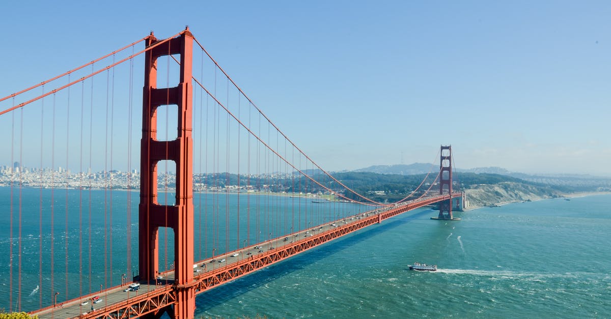 Booking lodging along the west coast of USA - Golden Gate Bridge