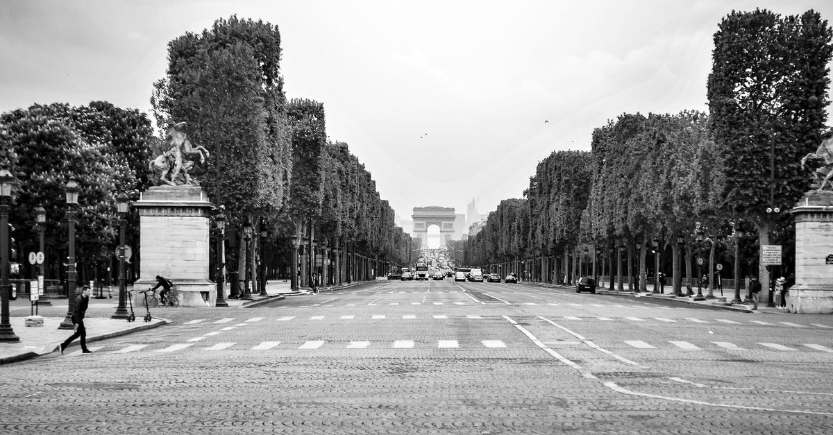 Booking.com confirmation not enough for France visa - Grayscale Photo of Empty Road Between Trees