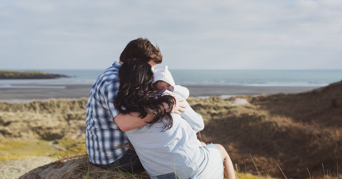 Born in Iran with British/Swedish parents. Can I visit USA? - Man and Woman Sitting on Stone Carrying Baby