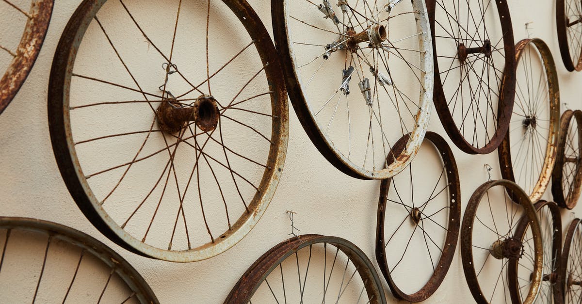 Broken baggage form - Spoke wheels hanging on wall