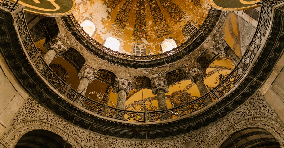 Bulgarian-Turkish border crossing from Sofia to Istanbul - High dome of old mosque decorated with ornaments