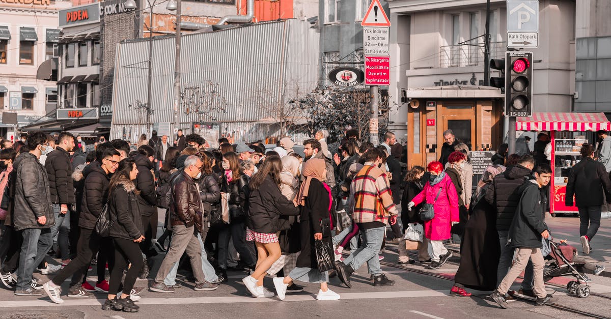 Bulgarian-Turkish border crossing from Sofia to Istanbul - Pedestrians Crossing a Street in Istanbul