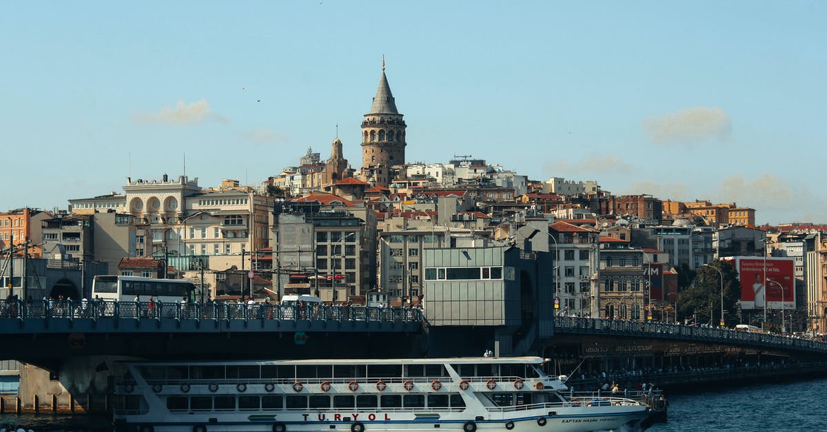 Bulgarian-Turkish border crossing from Sofia to Istanbul - A Ferry Boat Crossing the Galata Bridge