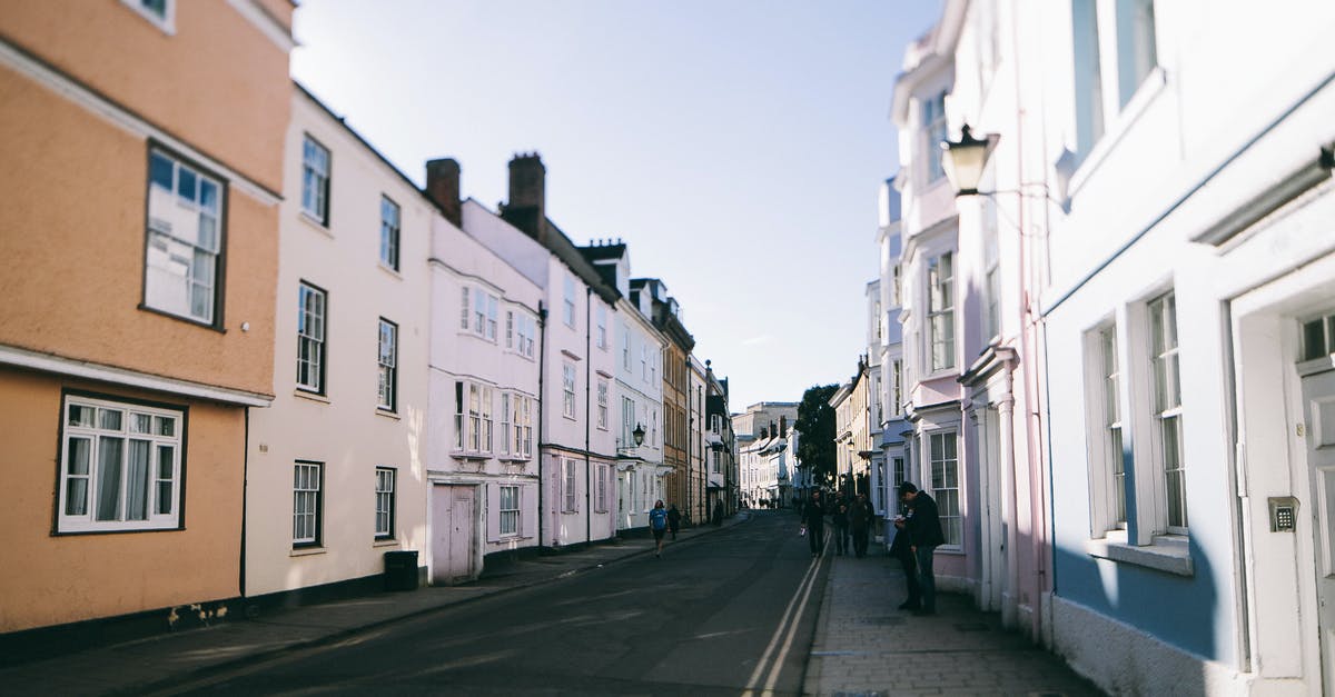 Bumping into people on the street in the UK - Road Between Apartment Buildings