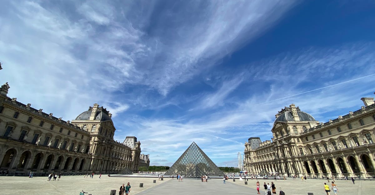 Bus 42 in Paris - Wide Angle View on the Louvre Museum in Paris 