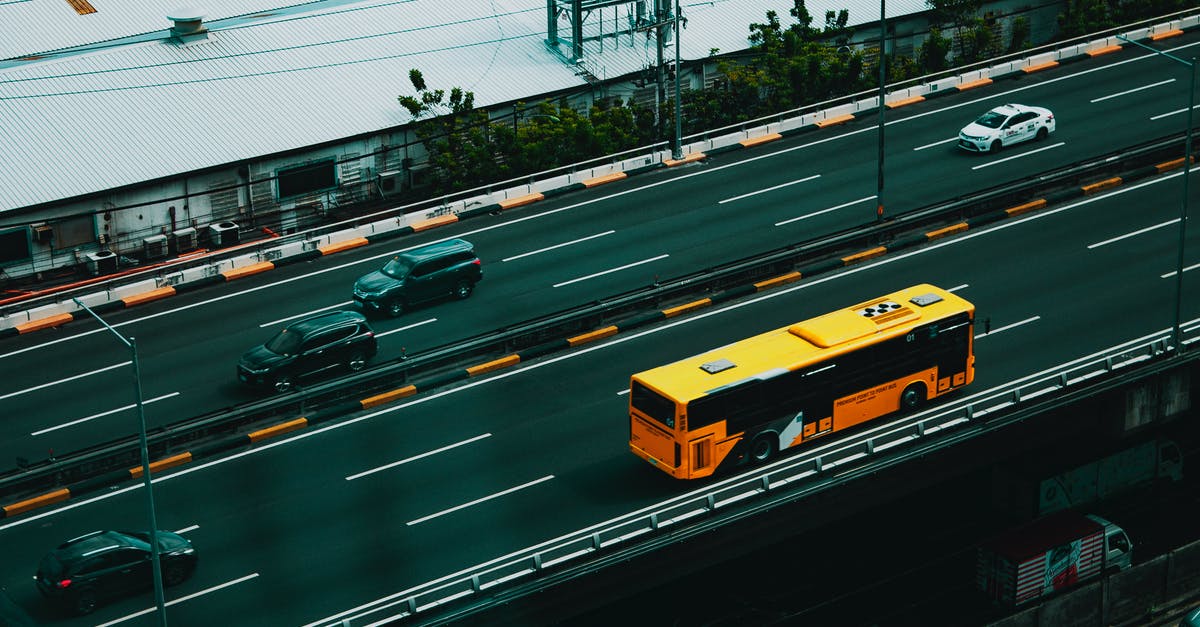 Bus line 21 from Nice to Castellane - Various vehicles driving on asphalt road