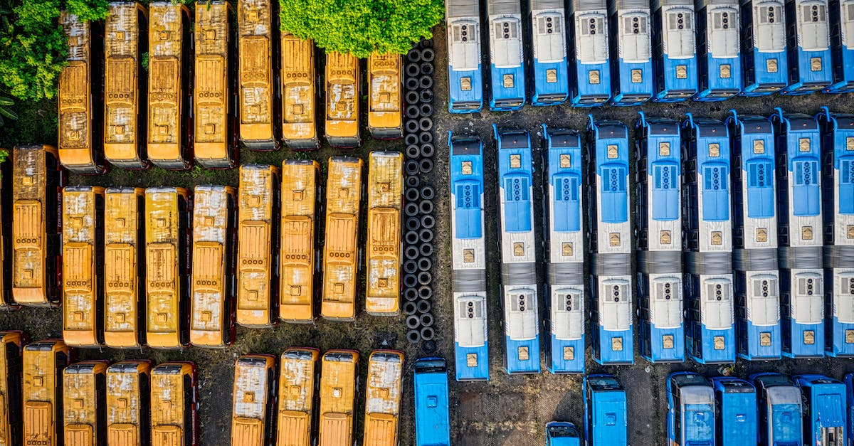 Buses from Jaisalmer to Khuri - Aerial Photography of Buses With Different Colors