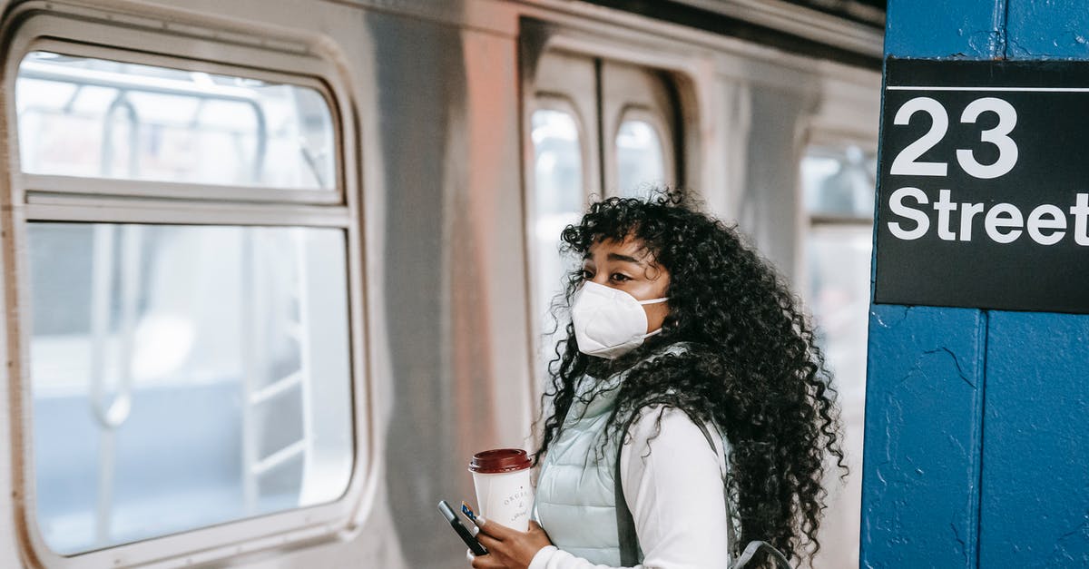 Buying air ticket to USA for foreign citizen - Black woman waiting for train on underground platform