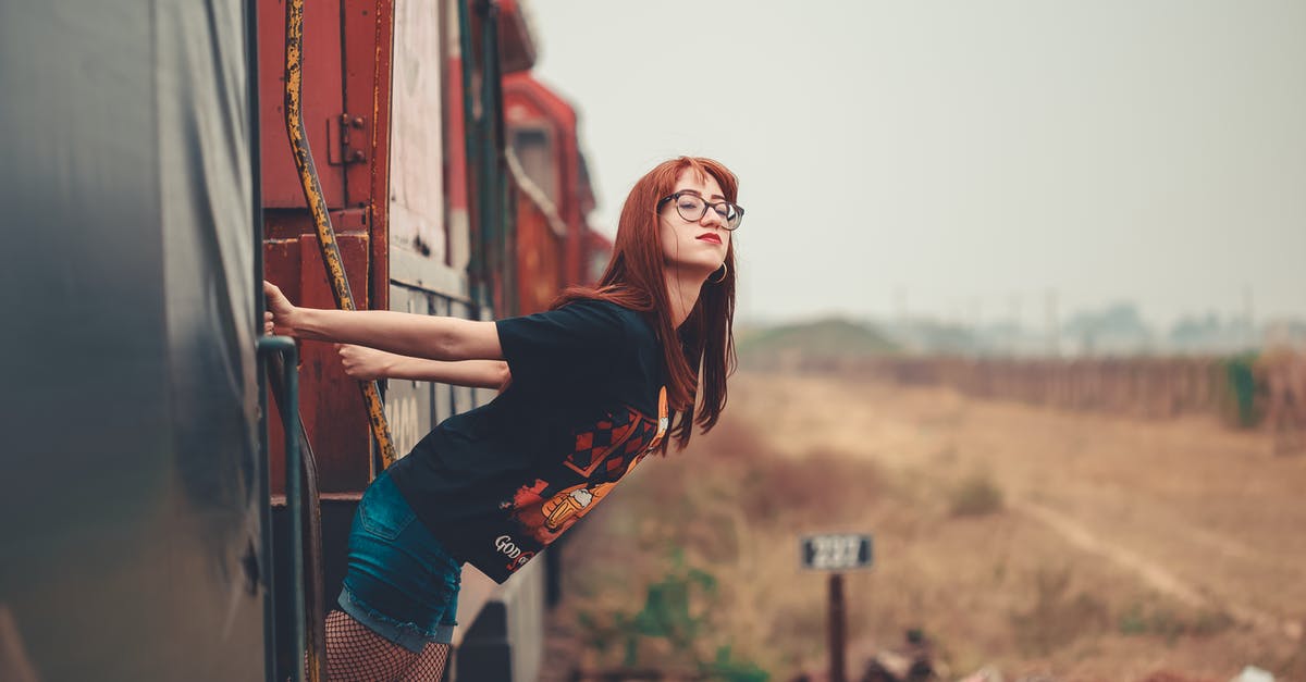 Buying tickets for travelling by train in Italy [closed] - A Woman in Black T-shirt and Black Shorts Holding on Metal Bars