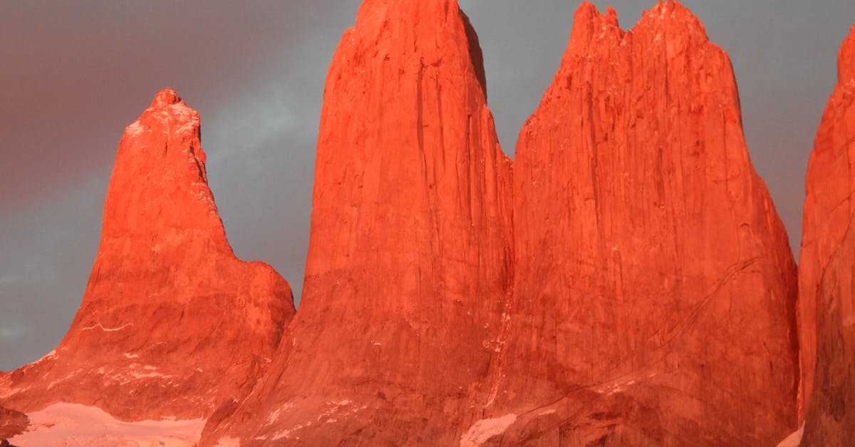 Camping in Torres del Paine in May - Brown Rocky Mountain Painting