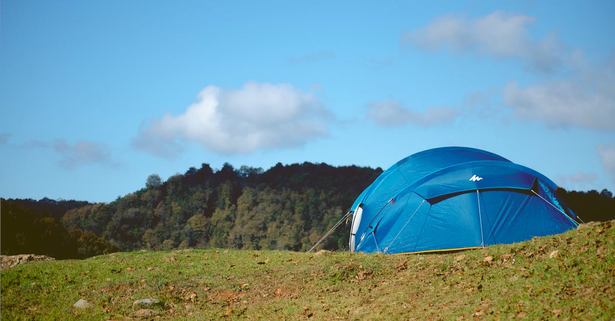 Campsite in Zugspitze area - Blue Tent on Mountain Area