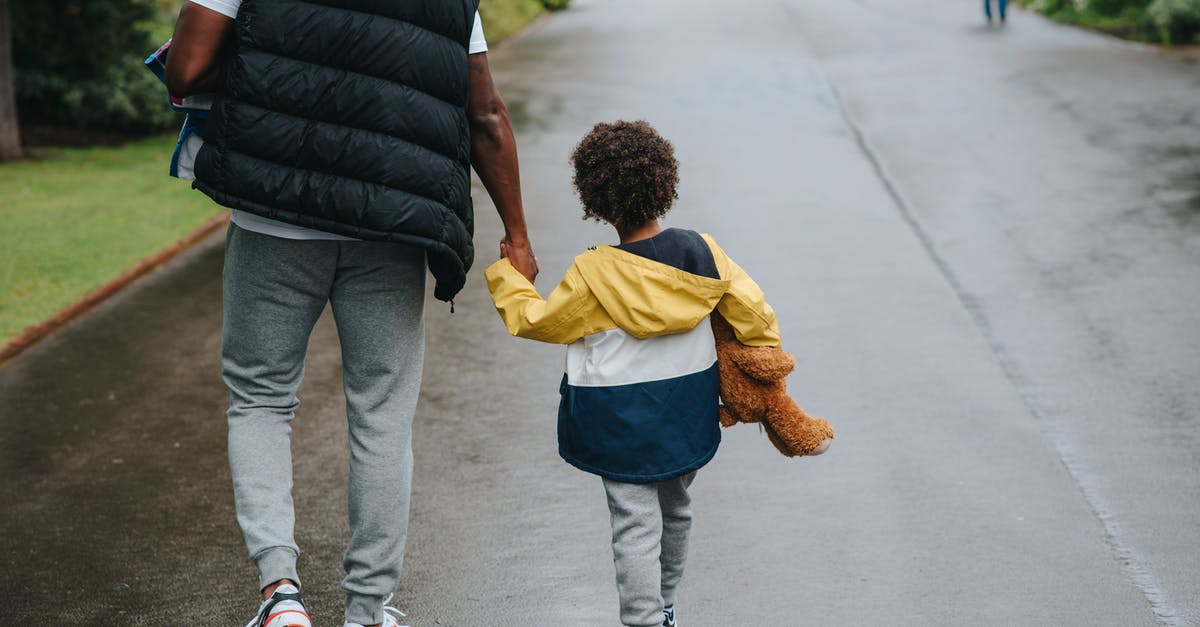 Can't smugglers just walk straight through E.U. customs checks? - Crop black man with son holding hands strolling on roadway