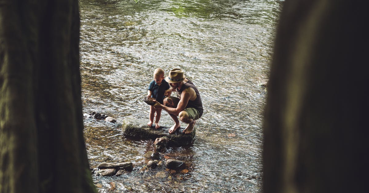 Can an infant travel anywhere on a parent's passport? - Photo of Man and Child on Rock